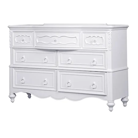 7 Drawer Dresser with Decorative Raised Drawer Fronts